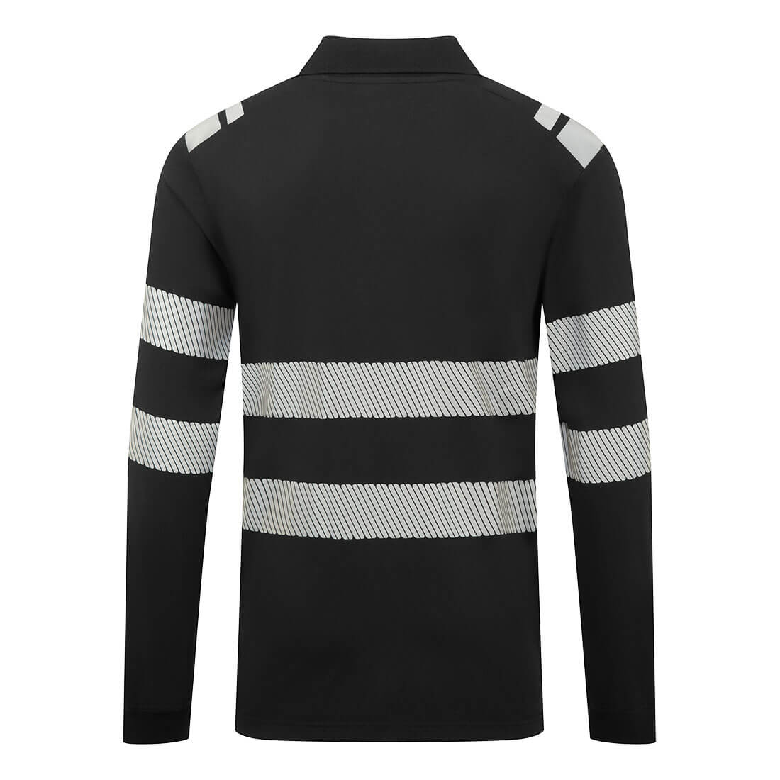 FR733 PW3 Modaflame Knit FR Long Sleeve Polo Shirt Black