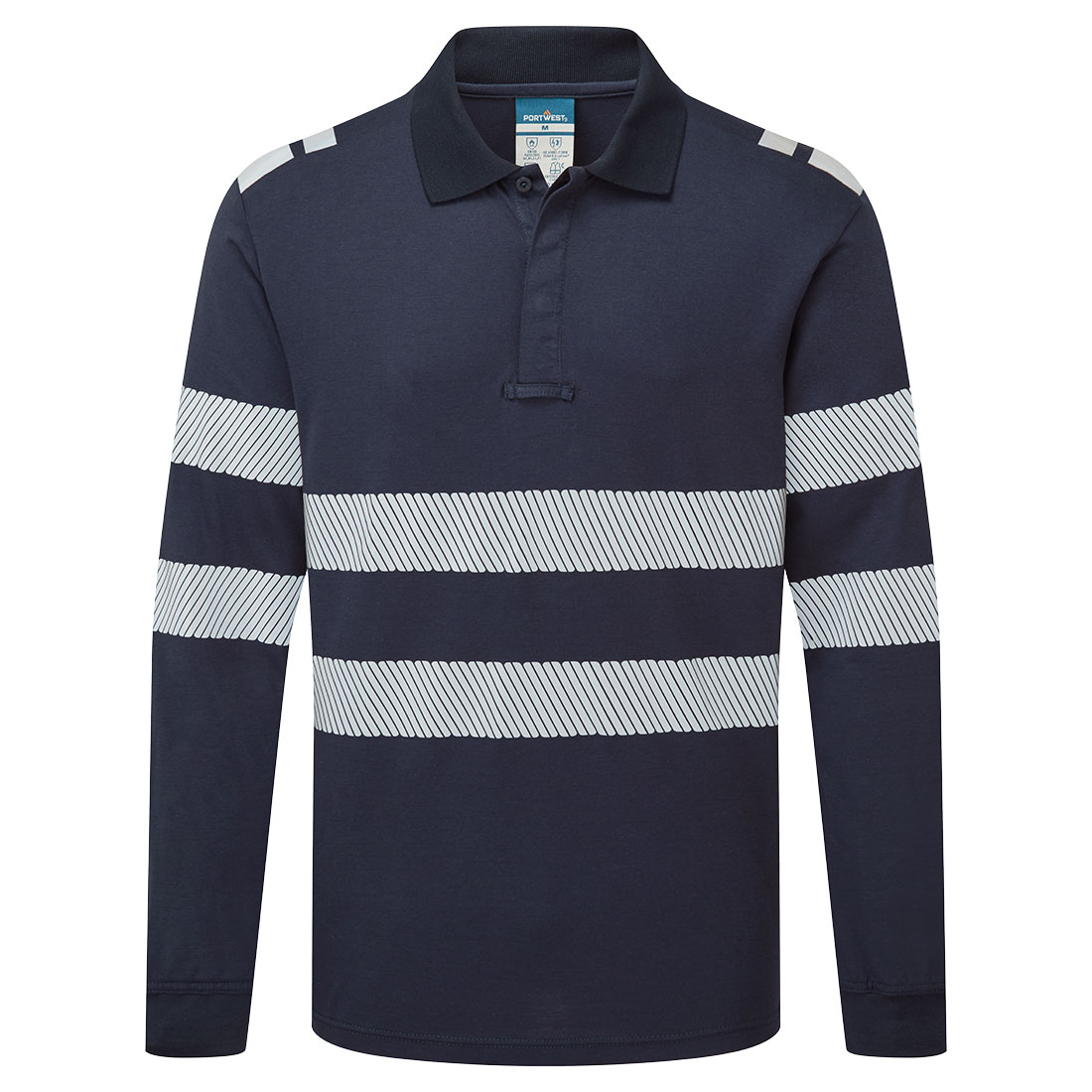 FR733 PW3 Modaflame Knit FR Long Sleeve Polo Shirt Navy
