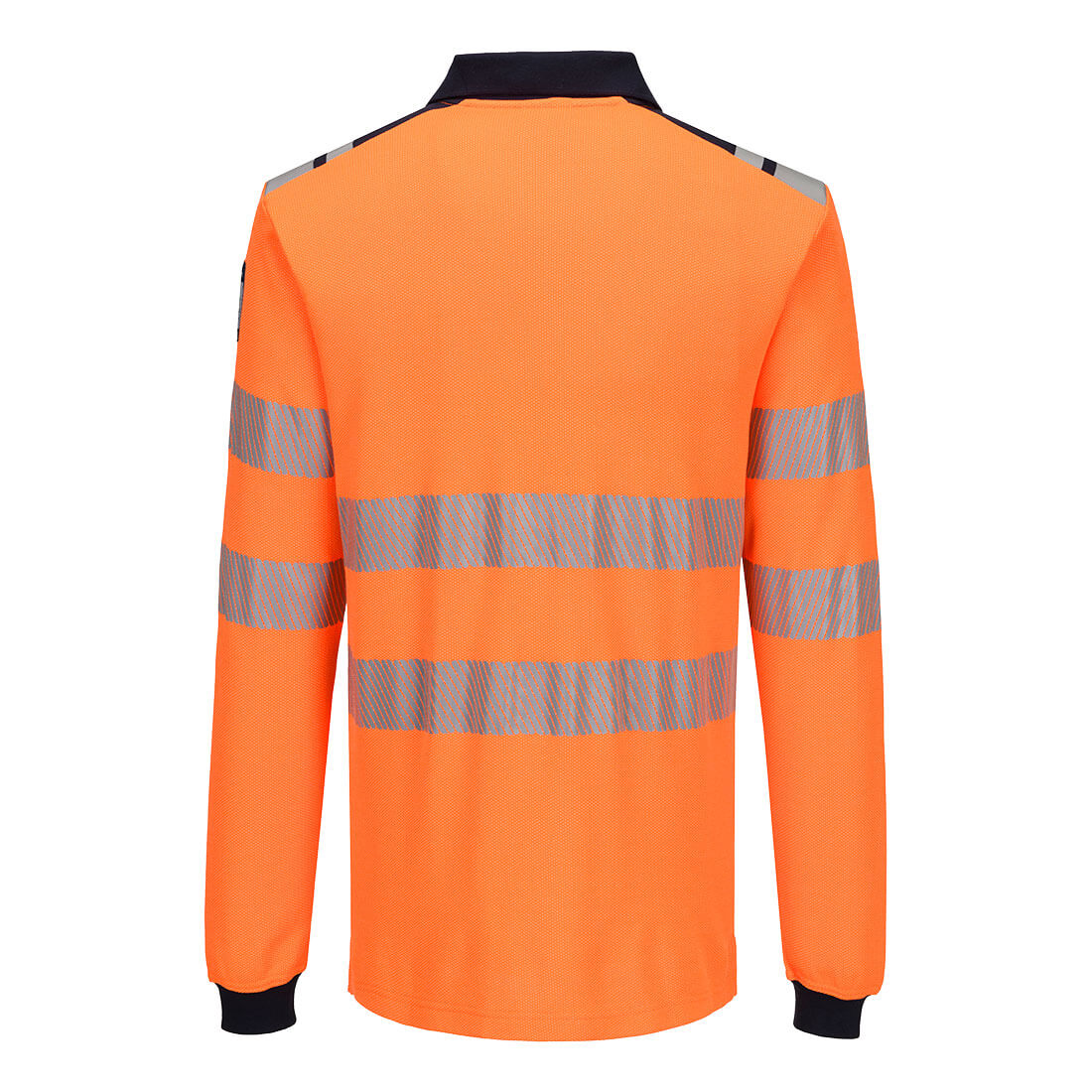 FR734 PW3 Modaflame Knit HVO FR Long Sleeve Polo Shirt Orange/Navy