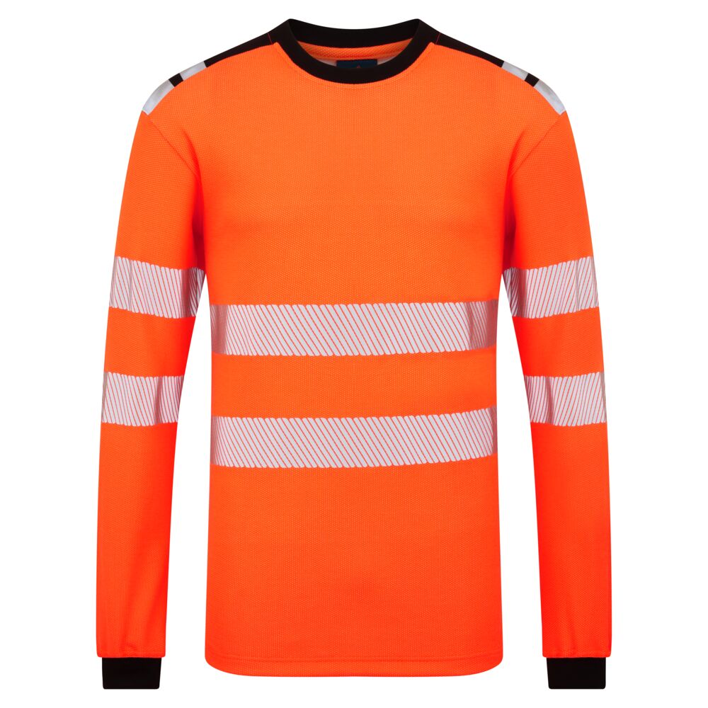 FR736 PW3 Modaflame Knit HVO FR Long Sleeve T-Shirt Orange/Black FR736 PW3 Modaflame Knit HVO FR Long Sleeve T-Shirt Orange/Black
