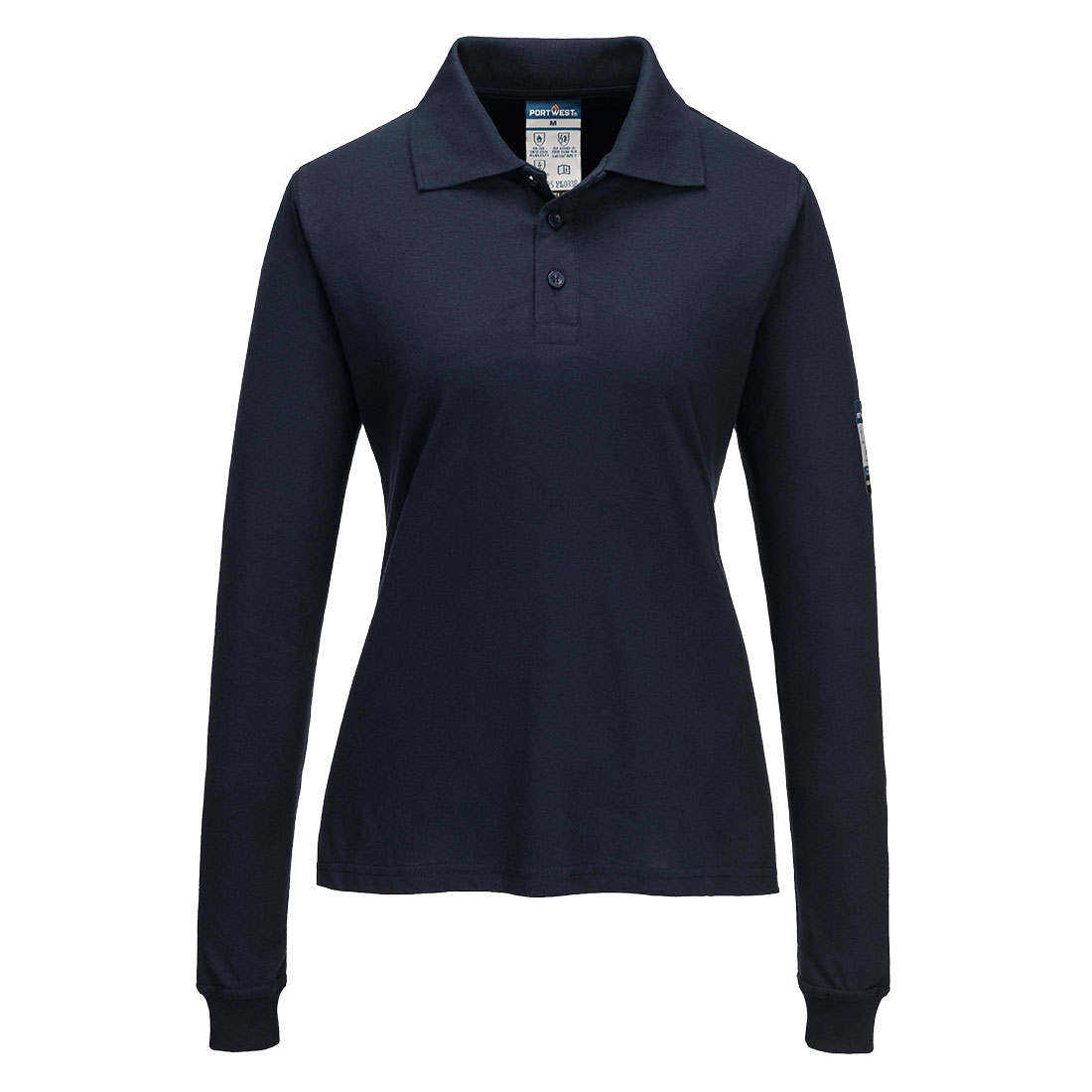 FR758 Modaflame Knit FR Women’s Long Sleeve Polo Shirt Navy FR758 Modaflame Knit FR Women’s Long Sleeve Polo Shirt Navy