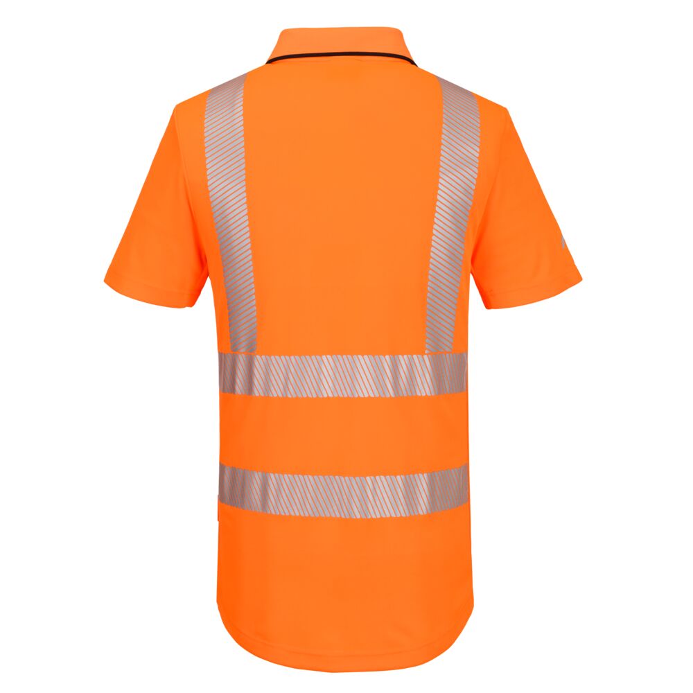 KX302 KX3 Sport Hi-Vis Zip Polo Shirt S/S Orange