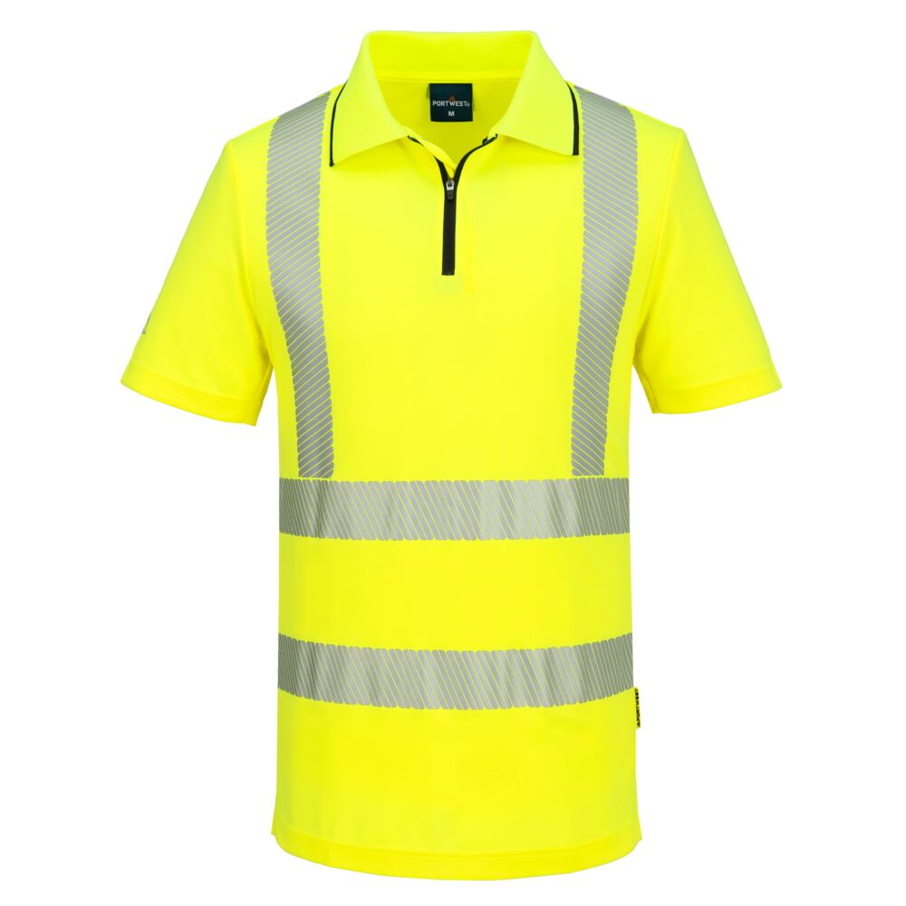 KX302 KX3 Sport Hi-Vis Zip Polo Shirt S/S Yellow KX302 KX3 Sport Hi-Vis Zip Polo Shirt S/S Yellow