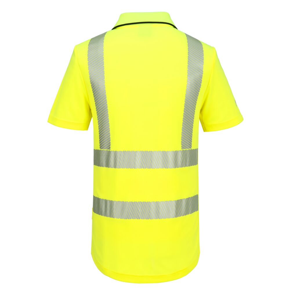 KX302 KX3 Sport Hi-Vis Zip Polo Shirt S/S Yellow