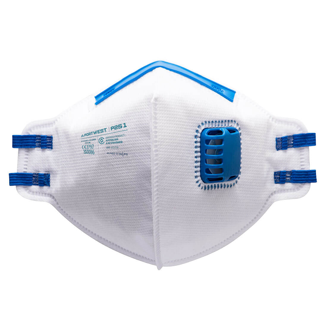 P251 FFP2 Valved Fold Flat Respirator (Pk20) White