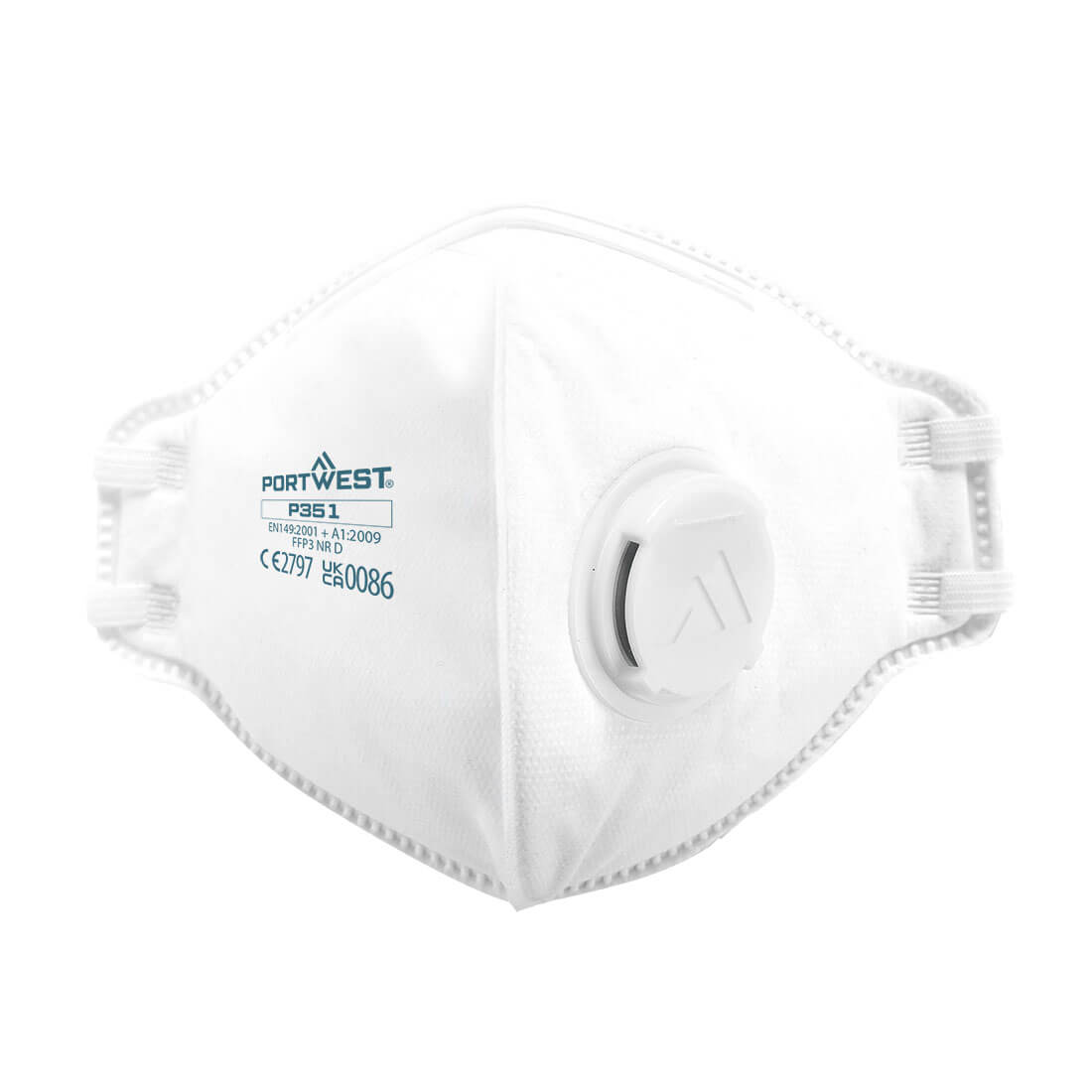 P351 FFP3 Valved Dolomite Fold Flat Respirator (Pk20) White