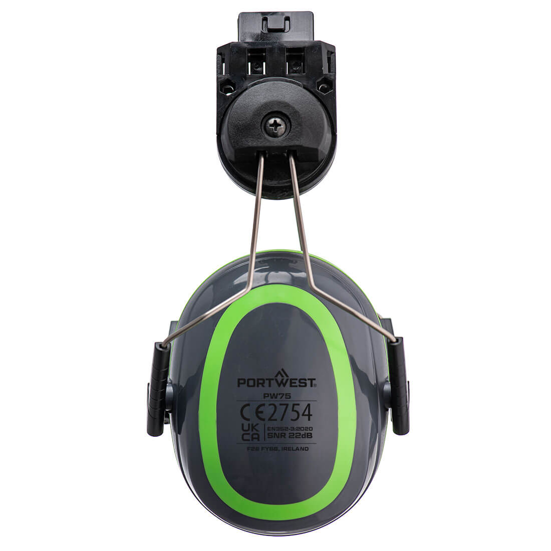 PW75 HV Extreme Ear Defenders Low Clip-On Grey/Green