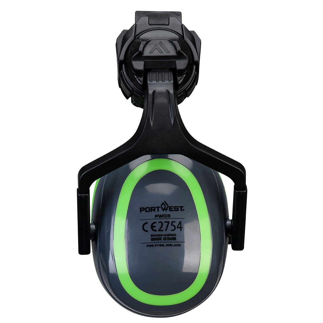PW03 HV Extreme Ear Defenders Low Clip-On Metal Free Grey/Green