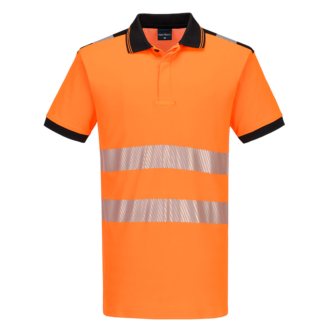PW317 PW3 Hi-Vis Polo Shirt S/S Orange/Black