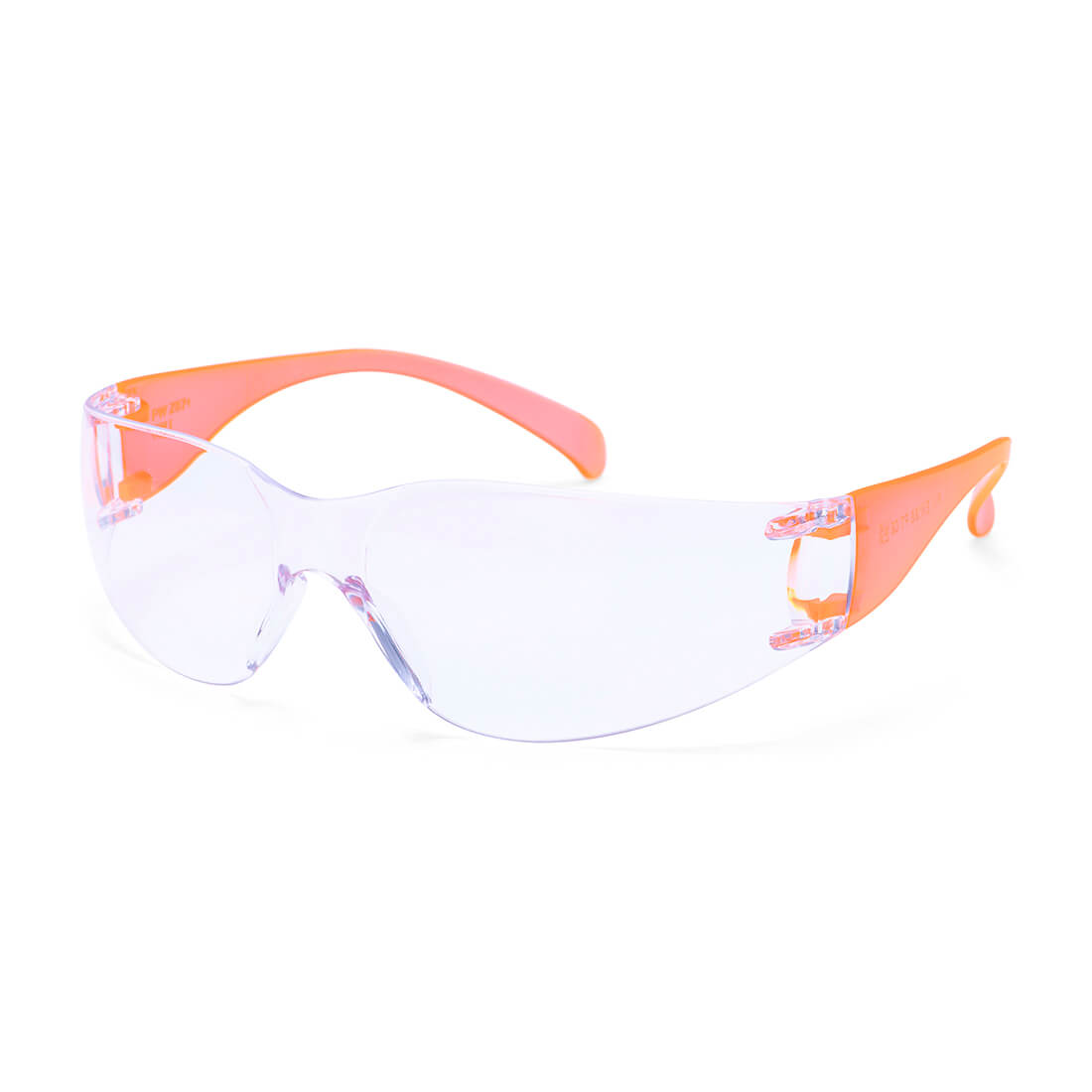 PW32 Wrap Around Safety Glasses Clear/Orange Hi-Vis