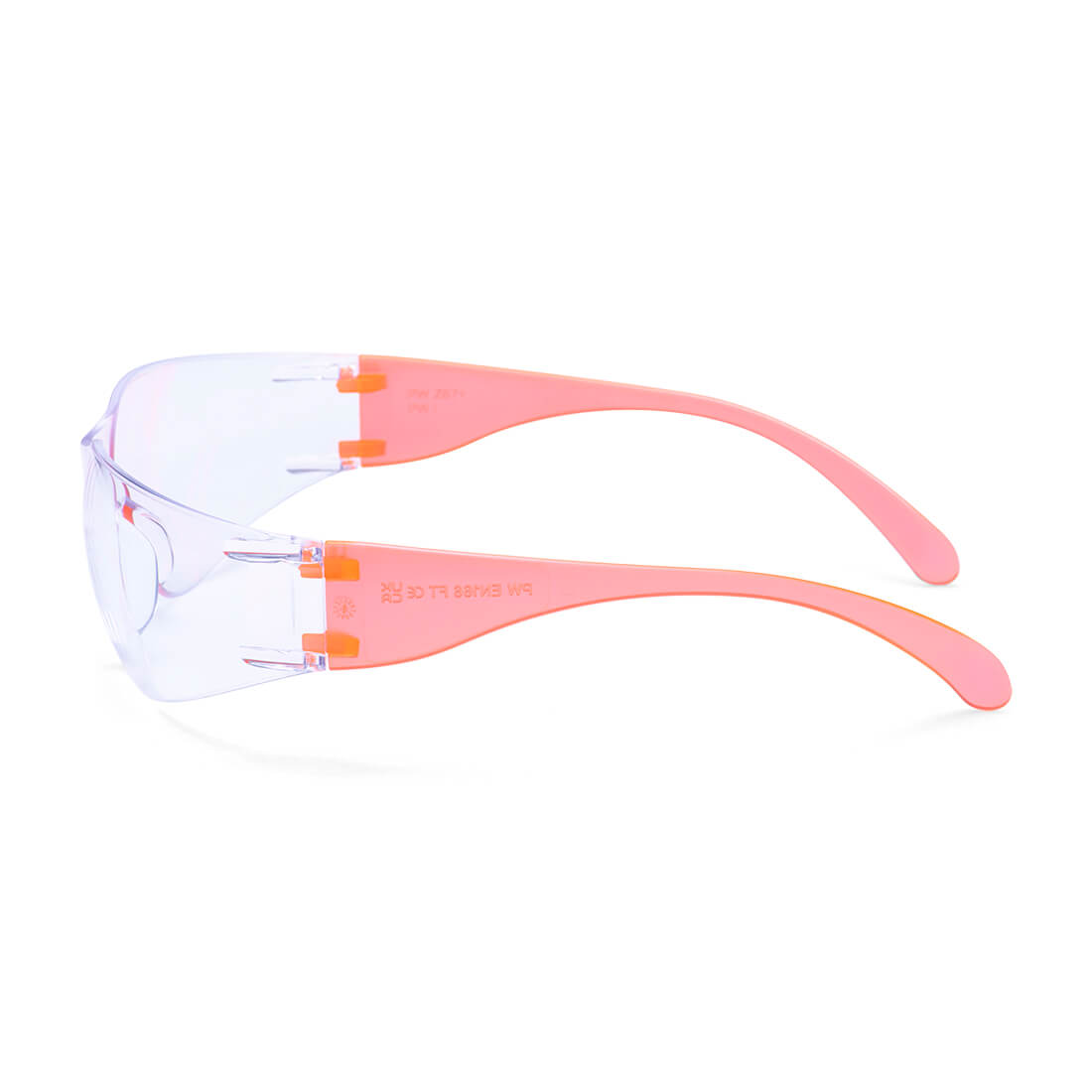PW32 Wrap Around Safety Glasses Clear/Orange Hi-Vis