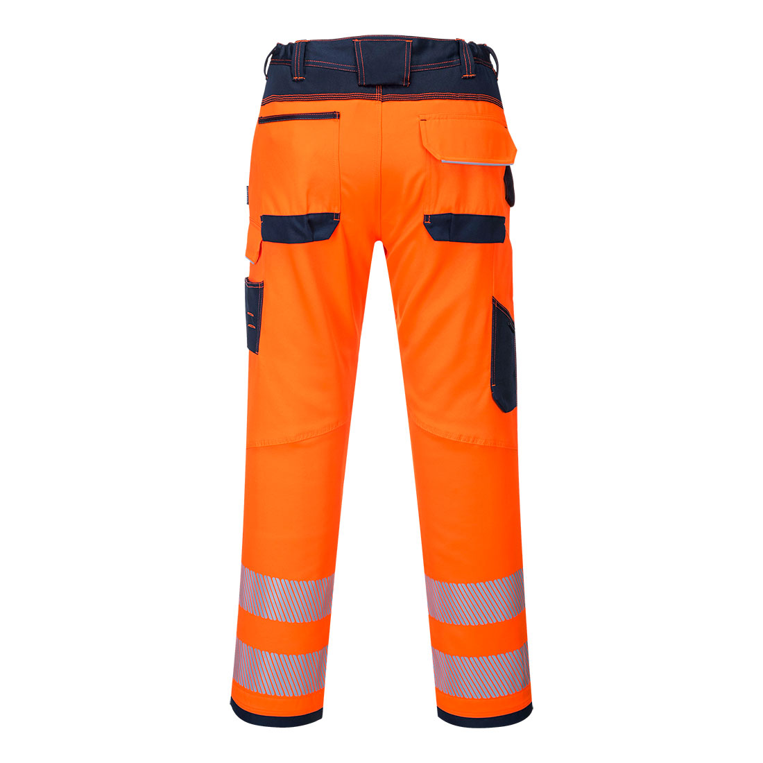 PW340 PW3 Hi-Vis Work Trousers Orange/Navy Short