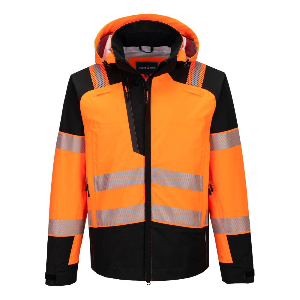 T166 PW3 Hi-Vis Rain Jacket (3L) Orange/Black