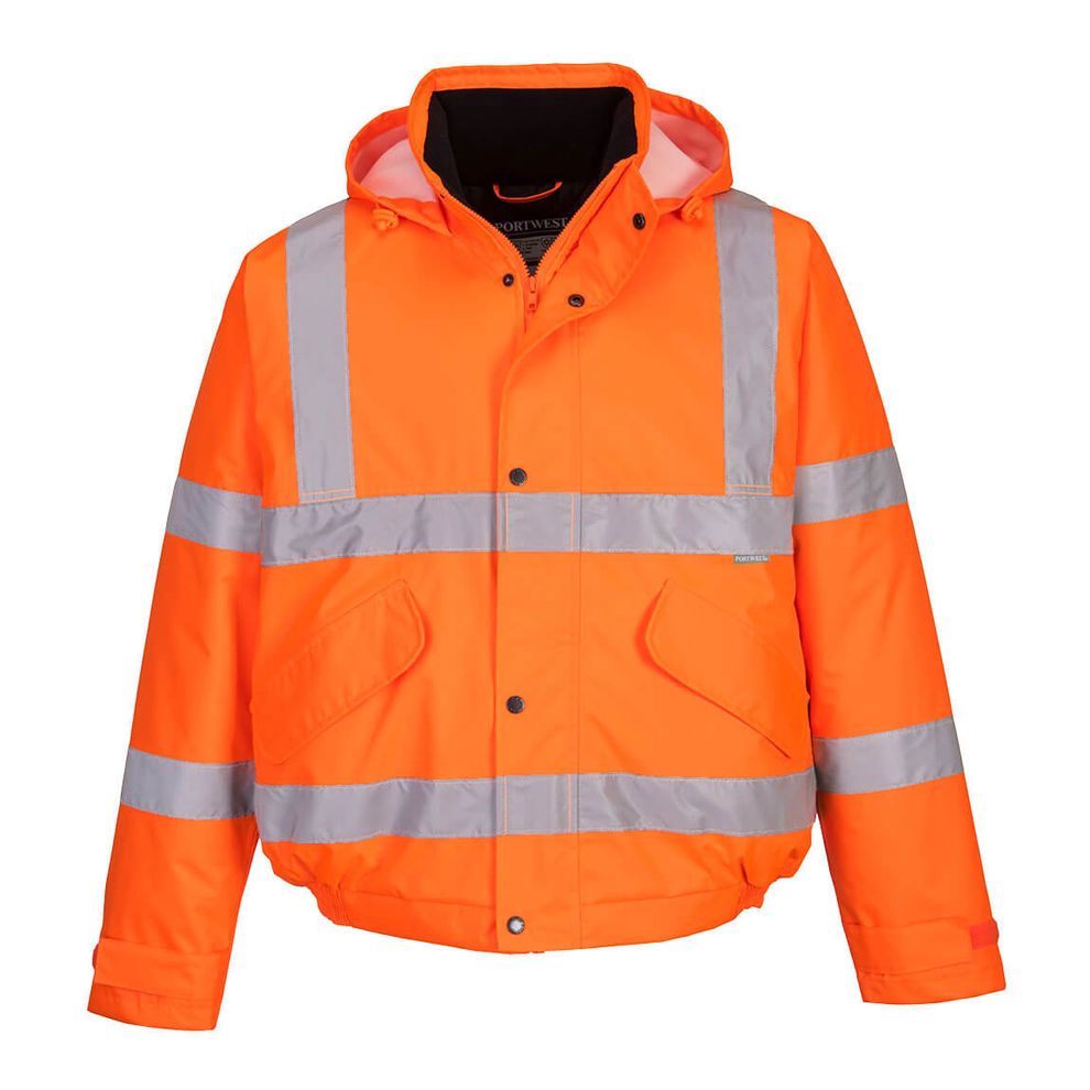 S463 Orange Hi-Vis Winter Bomber Jacket