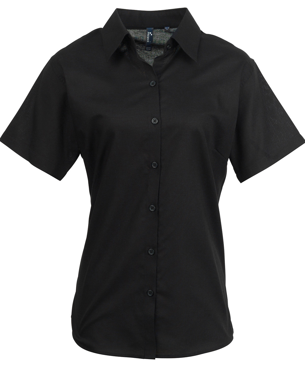 PR336 Women’s signature Oxford short sleeve shirt Black