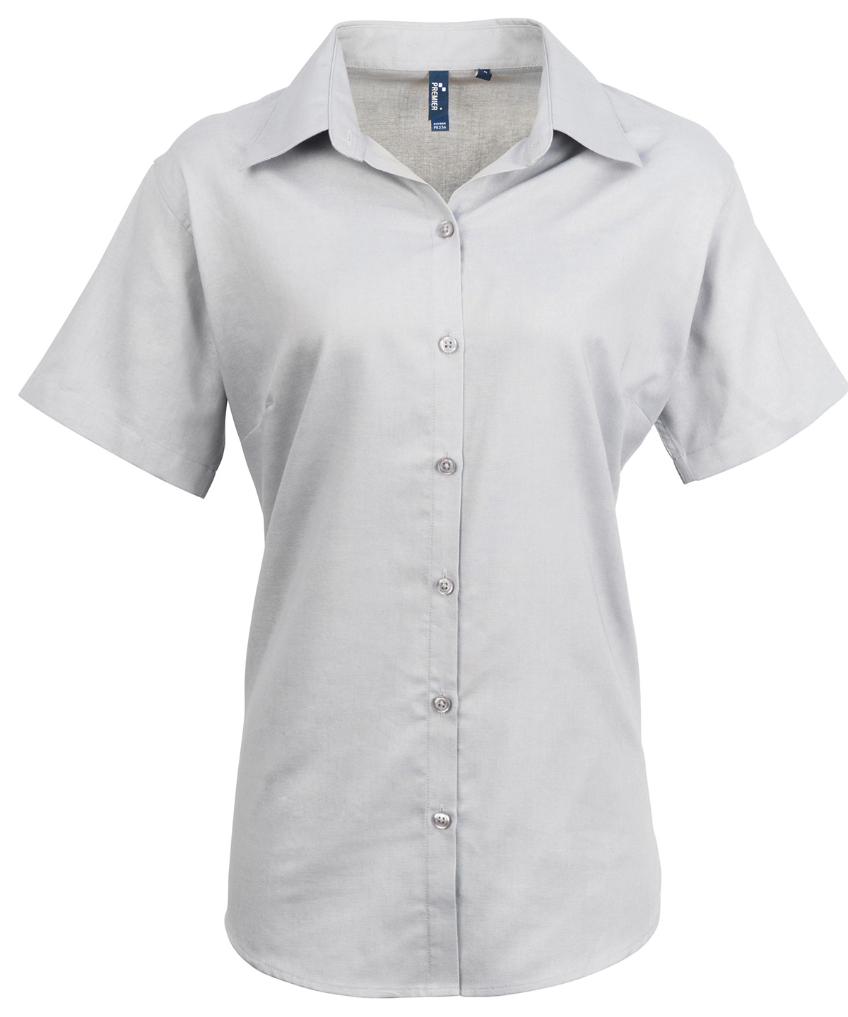 PR336 Women’s signature Oxford short sleeve shirt Grey