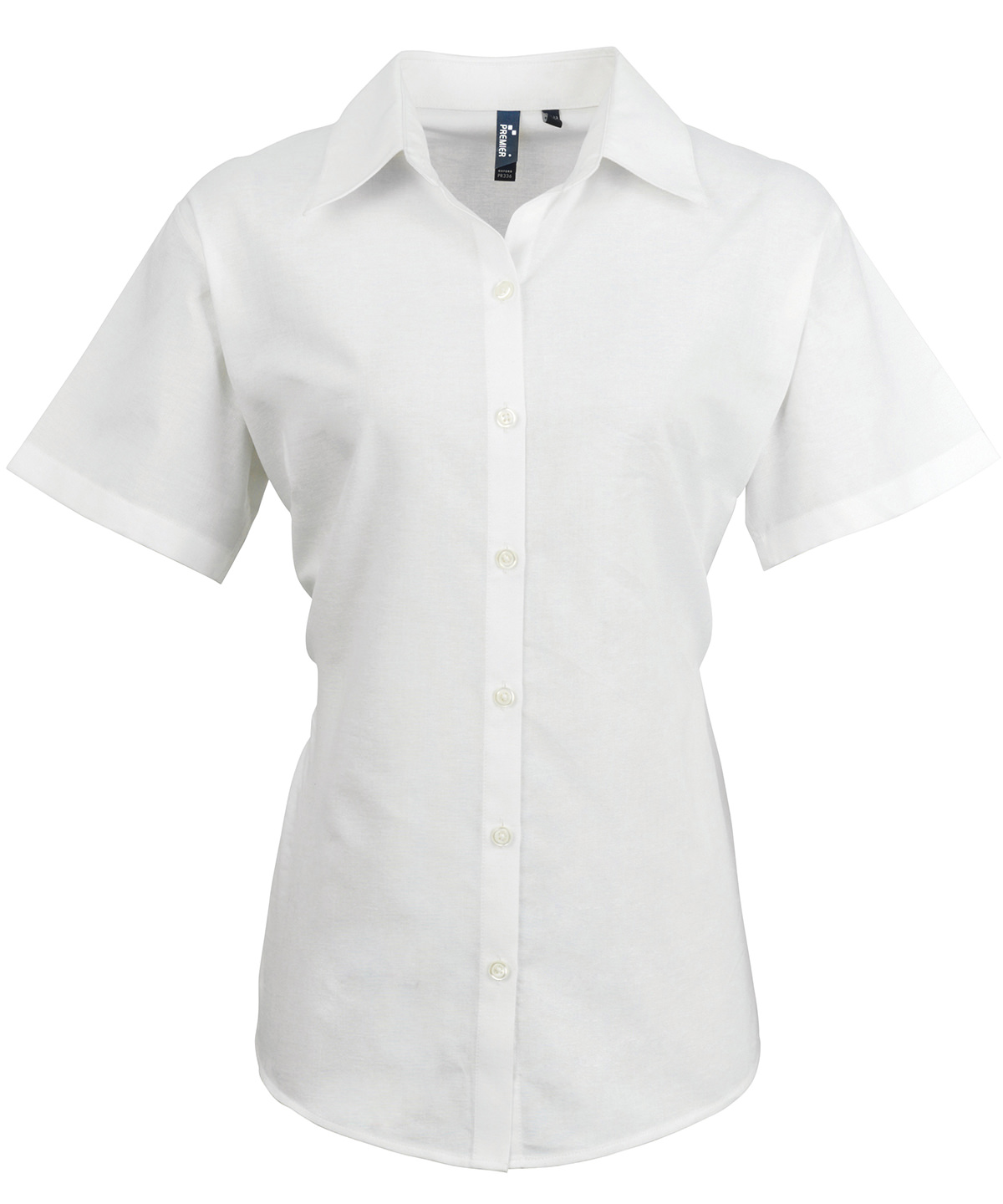 PR336 Women’s signature Oxford short sleeve shirt White