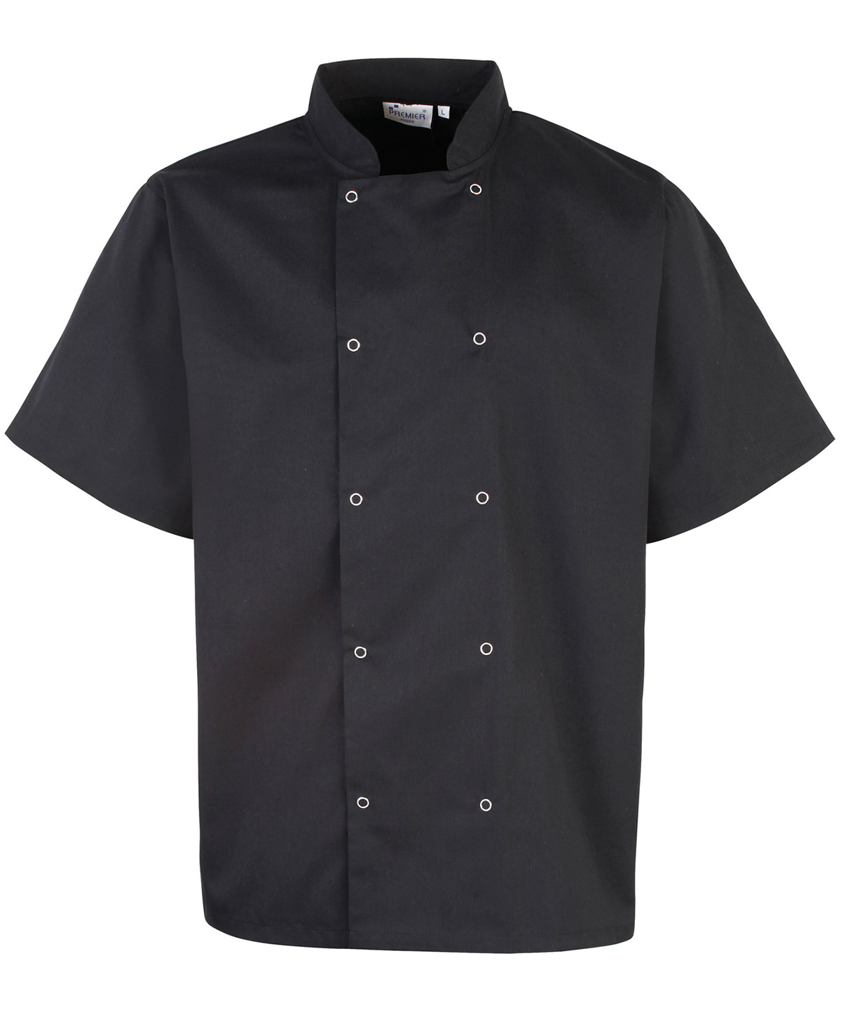 PR664 Studded front short sleeve chef’s jacket Black PR664 Studded front short sleeve chef’s jacket Black