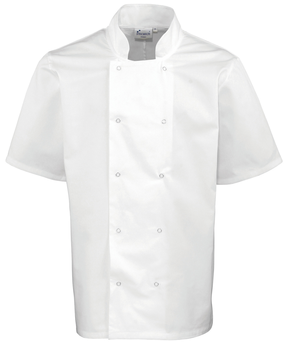 PR664 Studded front short sleeve chef’s jacket White PR664 Studded front short sleeve chef’s jacket White