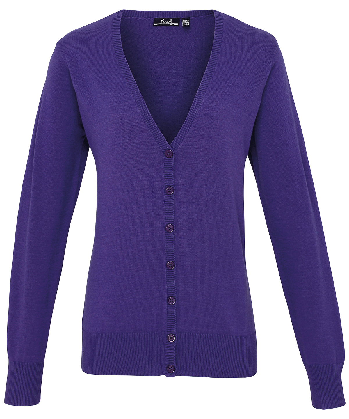 PR697 Women’s button-through knitted cardigan Purple