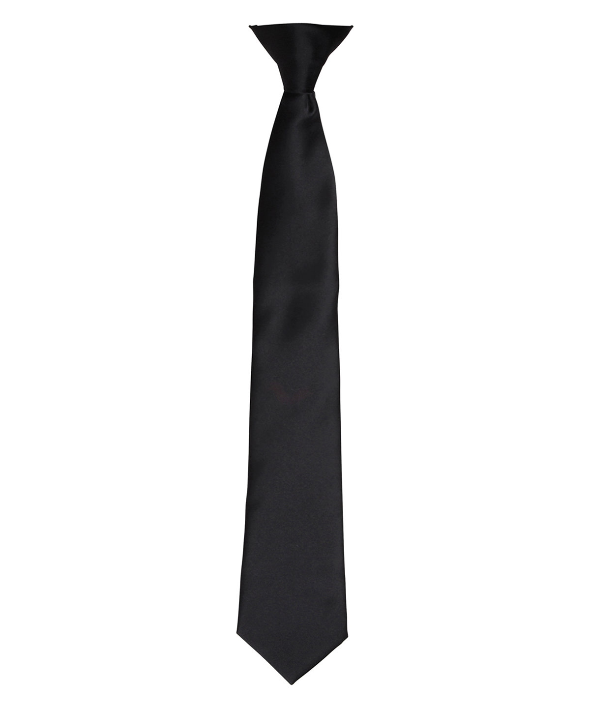 PR755 ‘Colours’ satin clip tie Black
