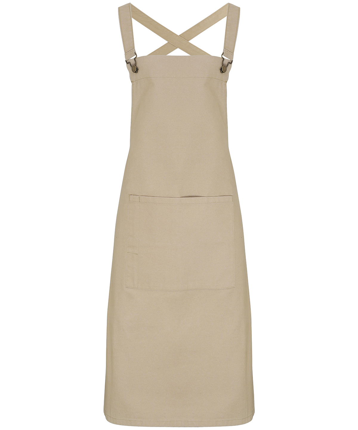 PR129 Cross back ‘barista’ bib apron Brown PR129 Cross back ‘barista’ bib apron Brown