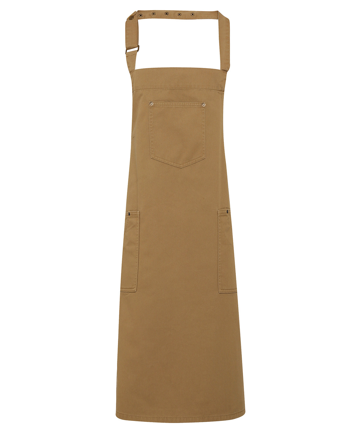 PR132 Chino cotton bib apron Brown