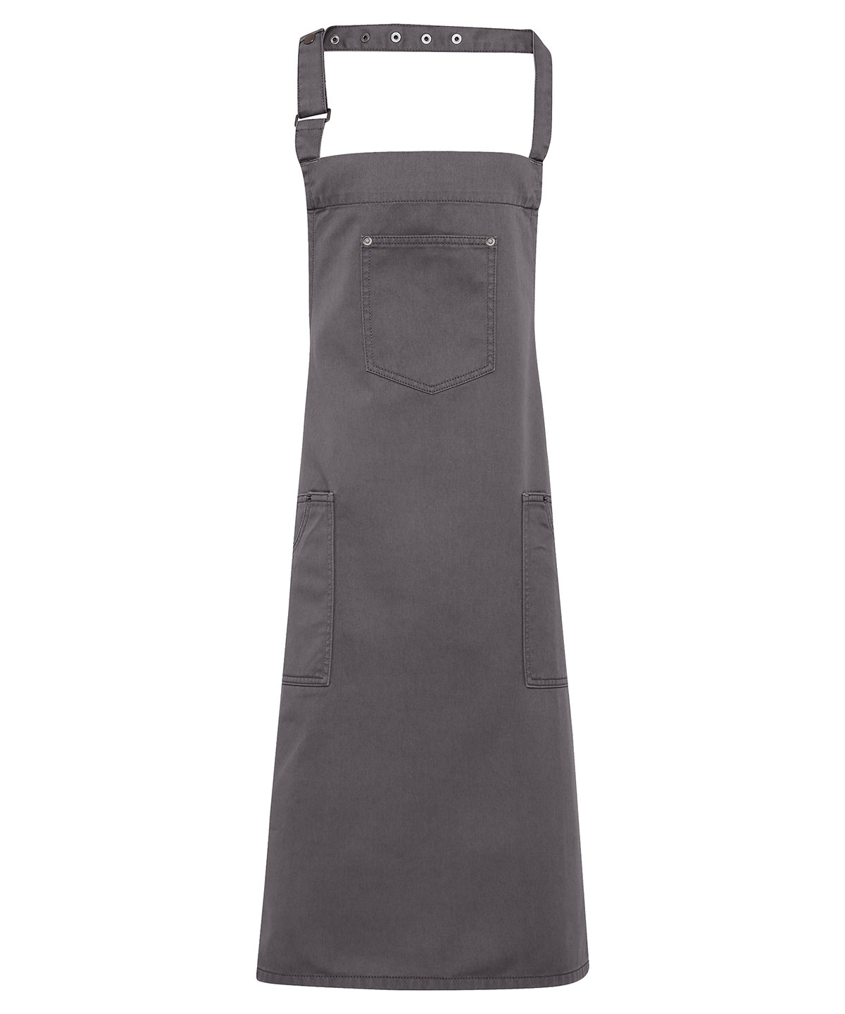 PR132 Chino cotton bib apron Grey