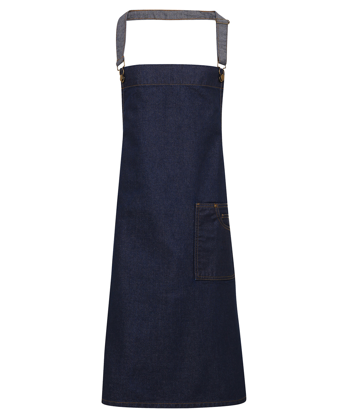 PR134 District waxed-look denim bib apron Blue PR134 District waxed-look denim bib apron Blue