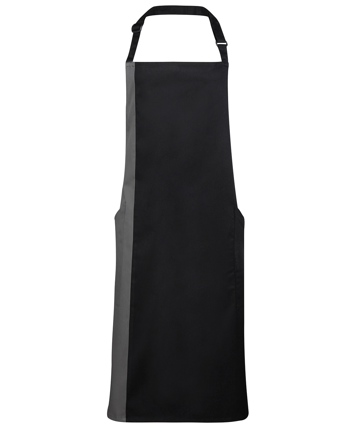 PR162 Contrast bib apron Black