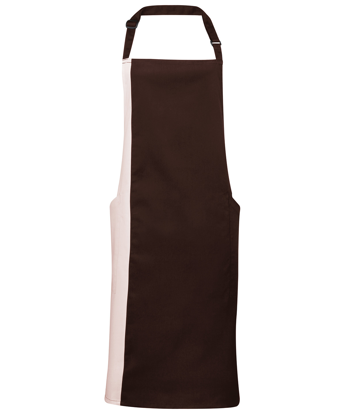 PR162 Contrast bib apron Brown PR162 Contrast bib apron Brown