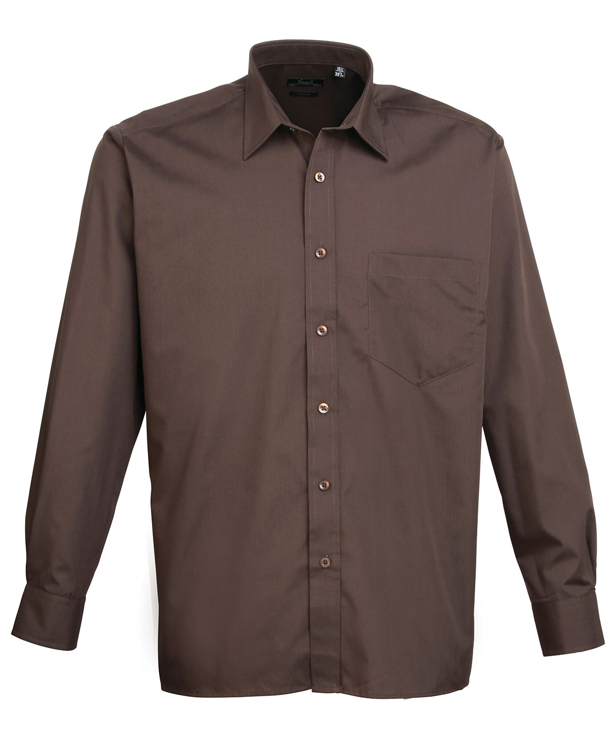 PR200 Long sleeve poplin shirt Brown