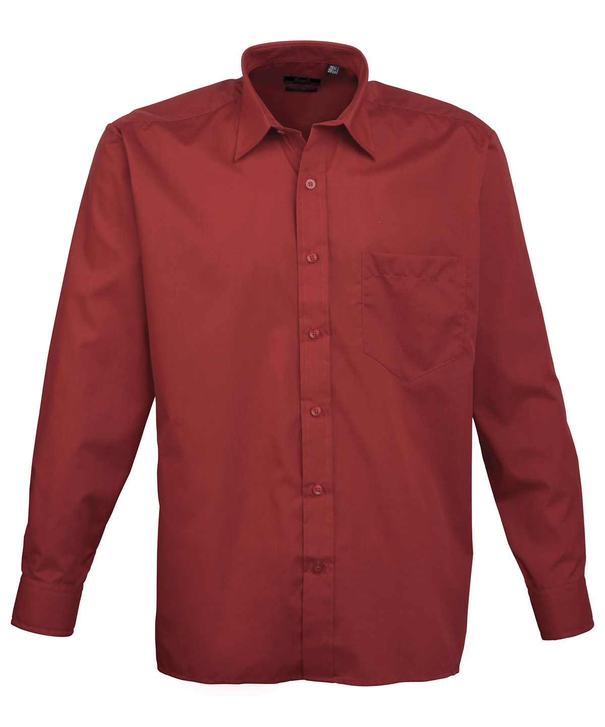 PR200 Long sleeve poplin shirt Red