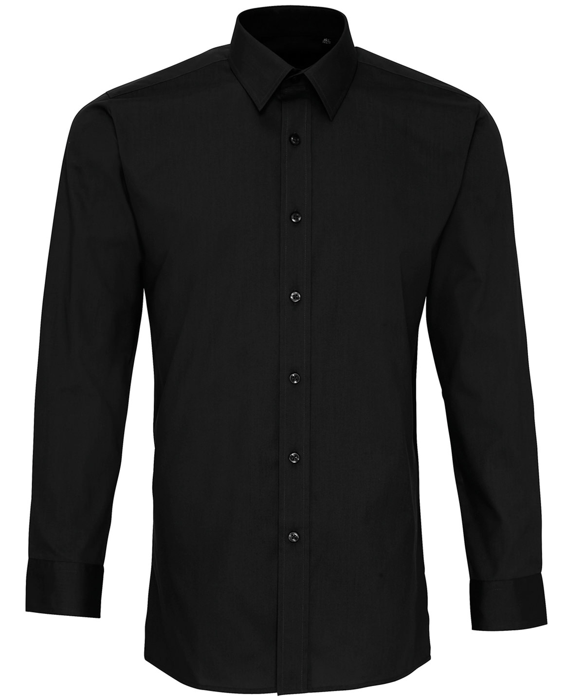 PR204 Poplin fitted long sleeve shirt Black PR204 Poplin fitted long sleeve shirt Black