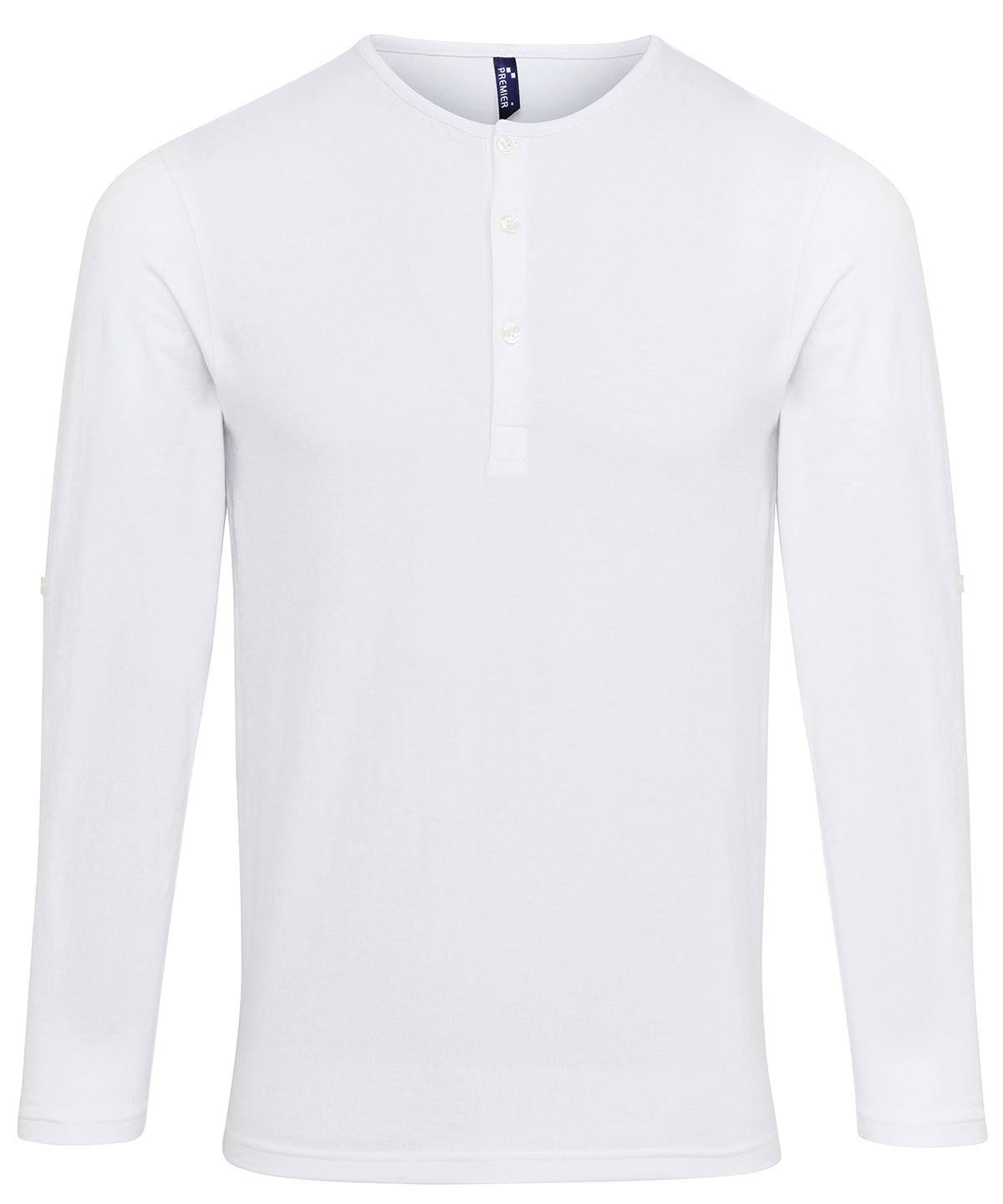 PR218 Long John roll-sleeve tee White