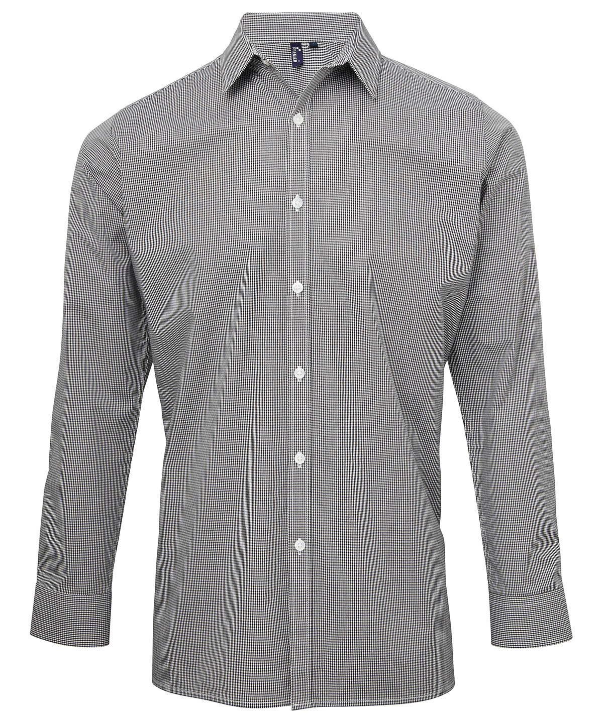 PR220 Microcheck (Gingham) long sleeve cotton shirt Pattern