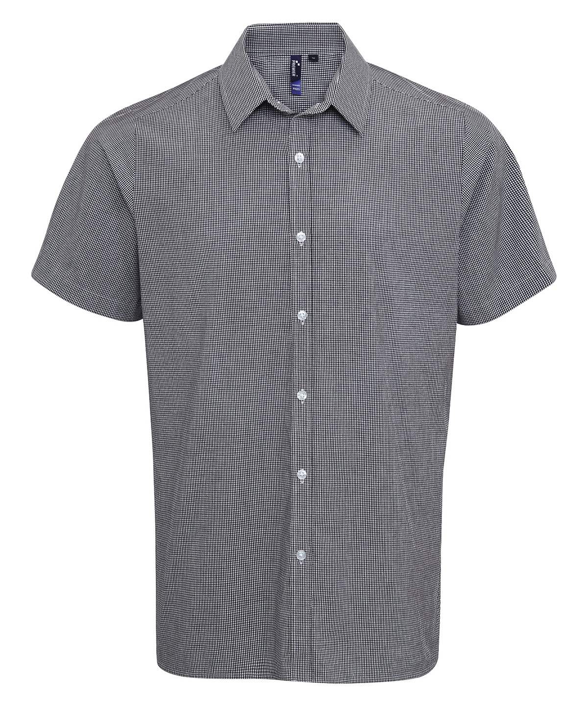 PR221 Microcheck (Gingham) short sleeve cotton shirt Pattern