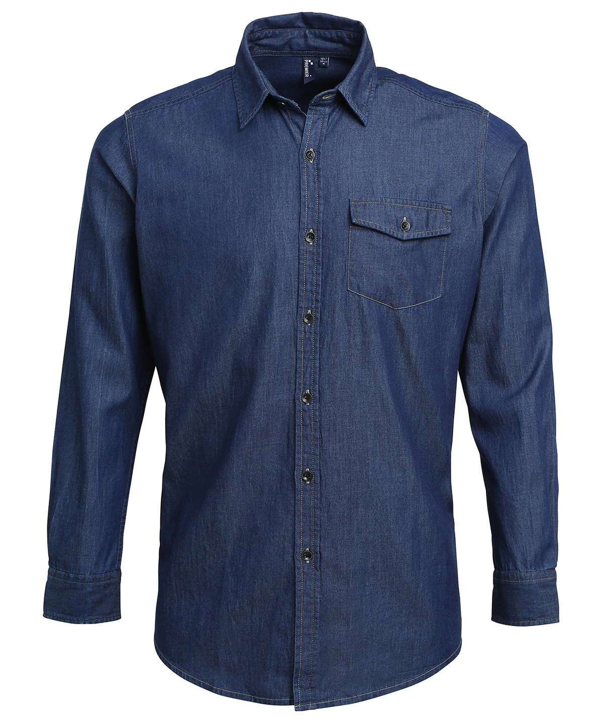 PR222 Jeans stitch denim shirt Blue