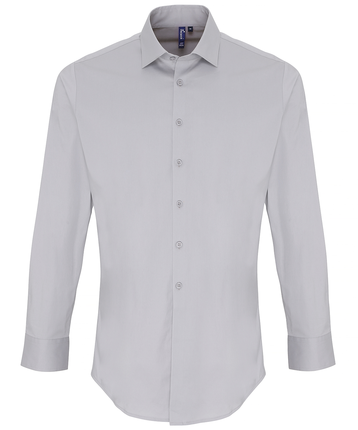 PR244 Stretch fit cotton poplin long sleeve shirt Grey PR244 Stretch fit cotton poplin long sleeve shirt Grey
