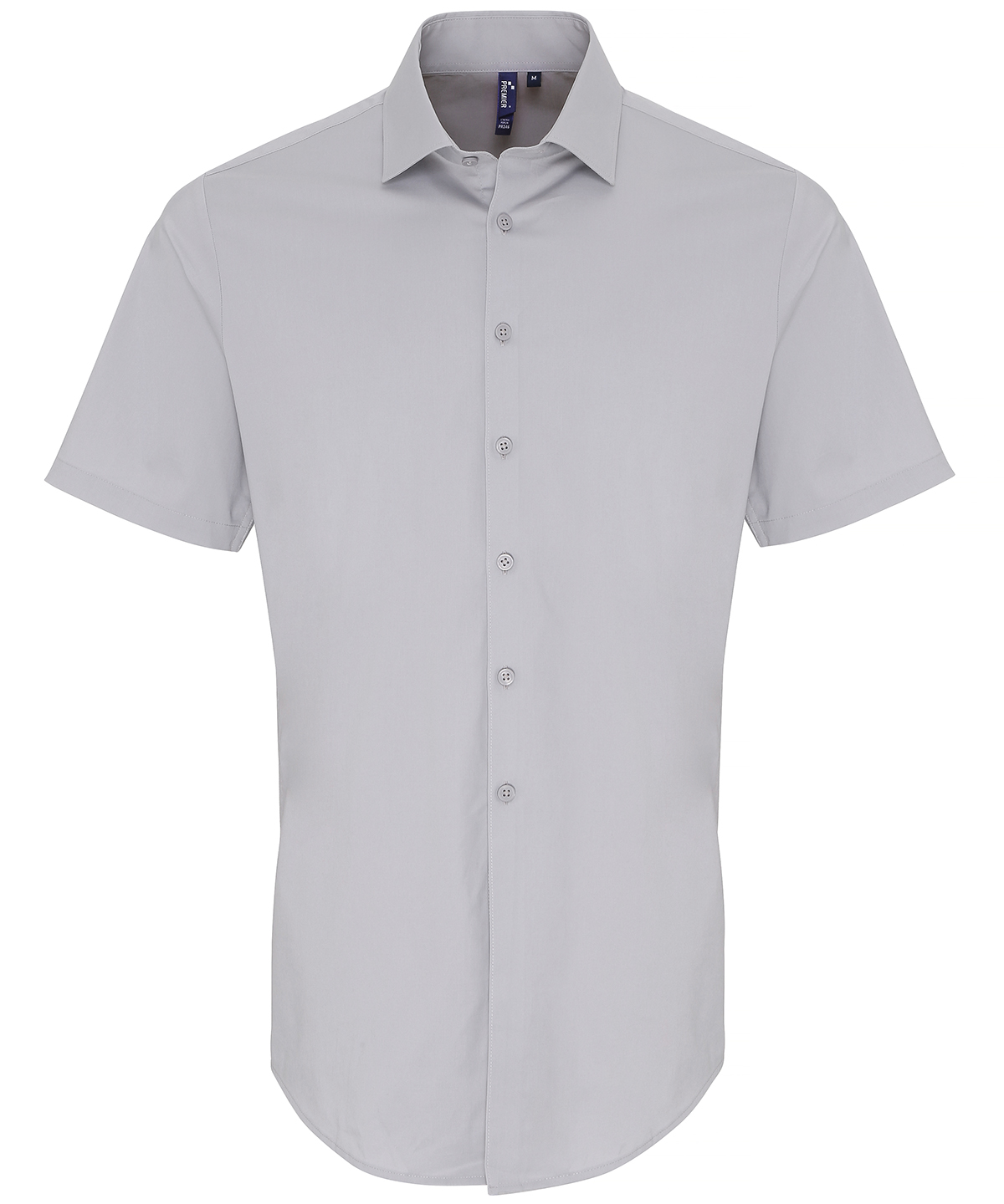 PR246 Stretch fit cotton poplin short sleeve shirt Grey PR246 Stretch fit cotton poplin short sleeve shirt Grey