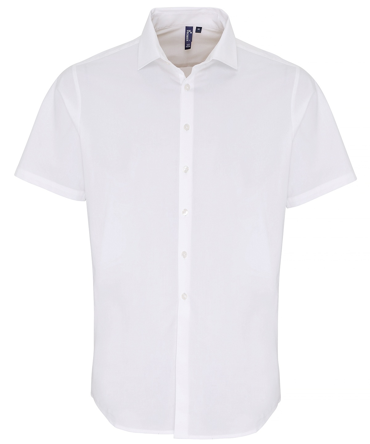 PR246 Stretch fit cotton poplin short sleeve shirt White PR246 Stretch fit cotton poplin short sleeve shirt White