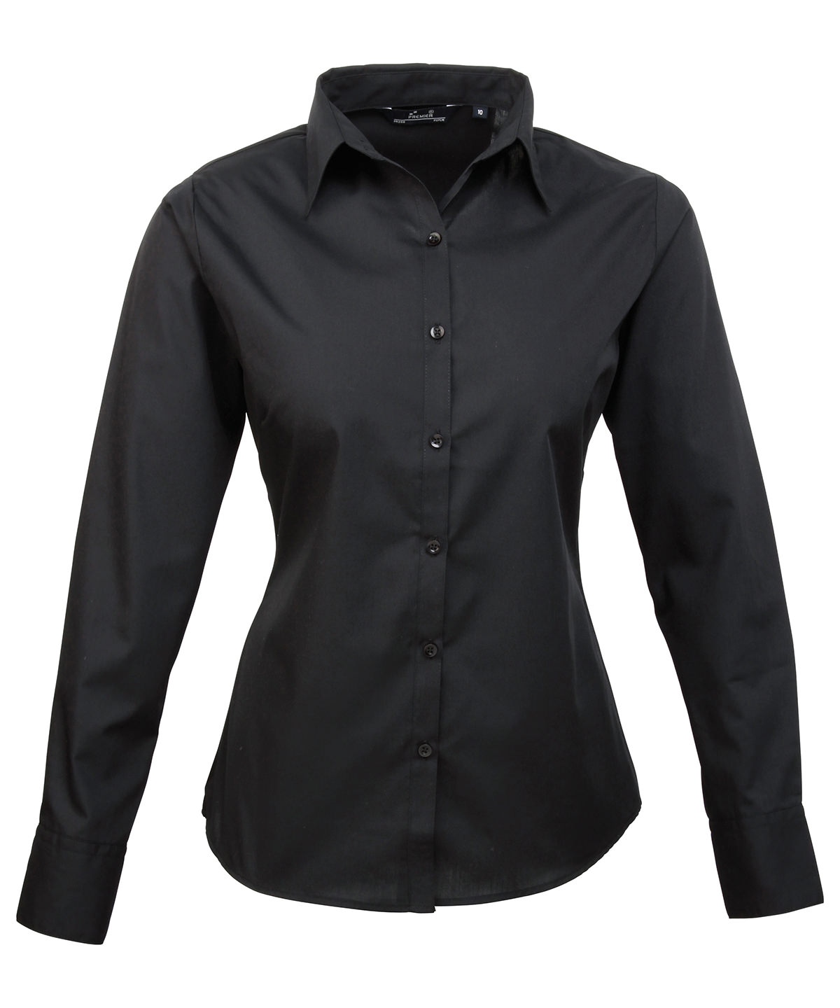 PR300 Women’s poplin long sleeve blouse Black