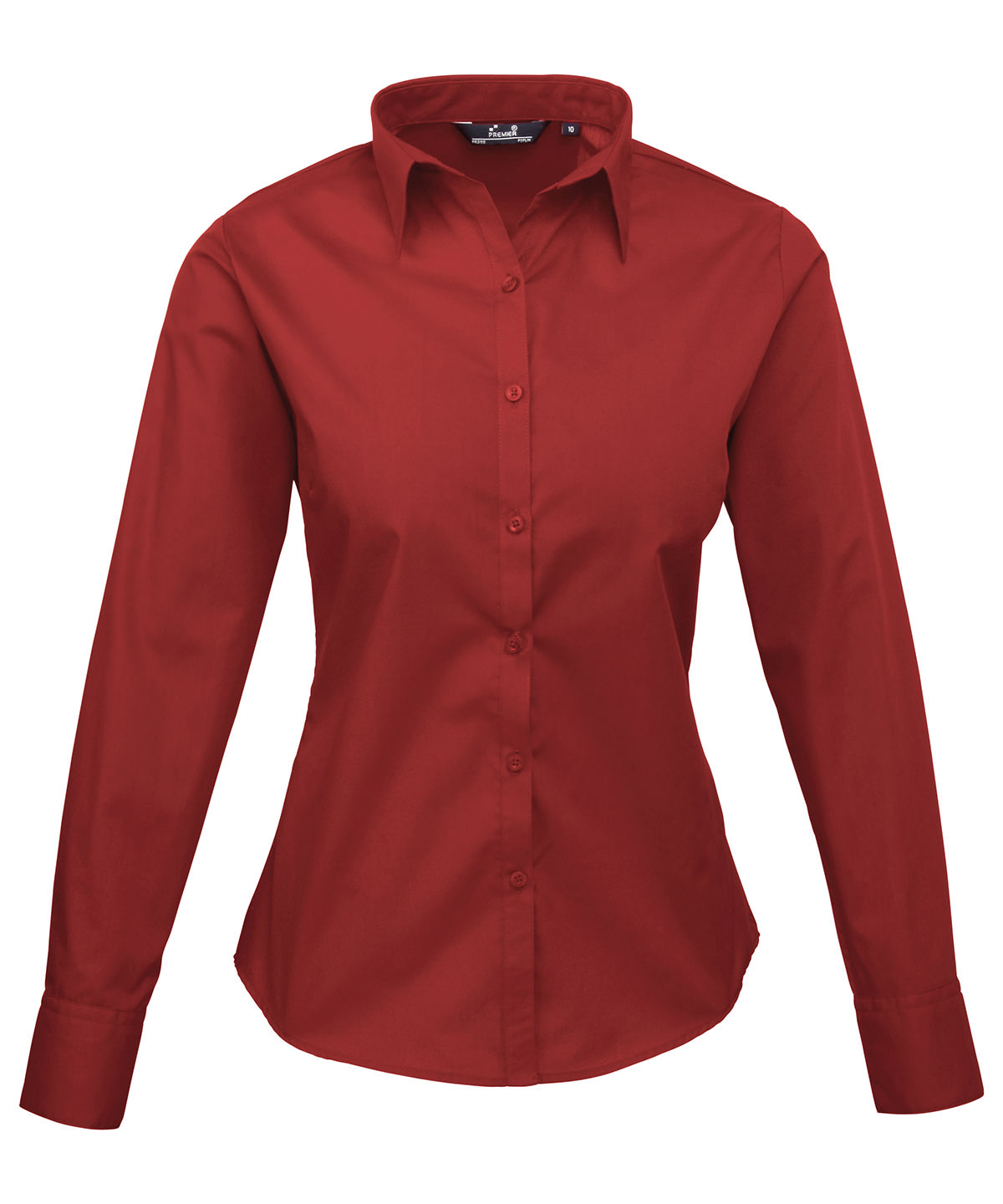 PR300 Women’s poplin long sleeve blouse Red PR300 Women’s poplin long sleeve blouse Red