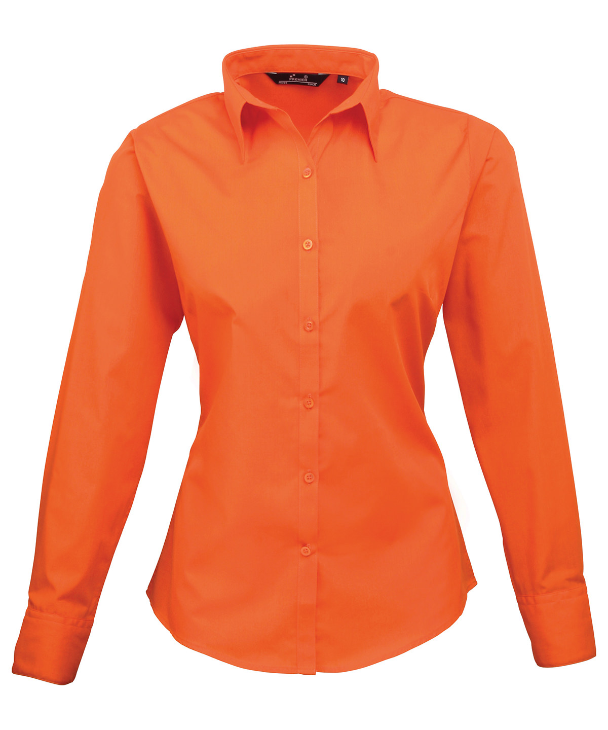 PR300 Women’s poplin long sleeve blouse Orange PR300 Women’s poplin long sleeve blouse Orange