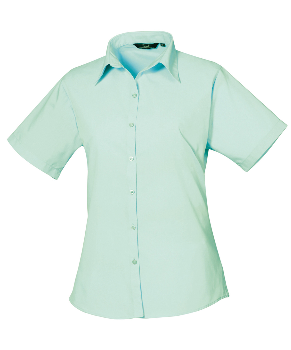 PR302 Women’s short sleeve poplin blouse Blue
