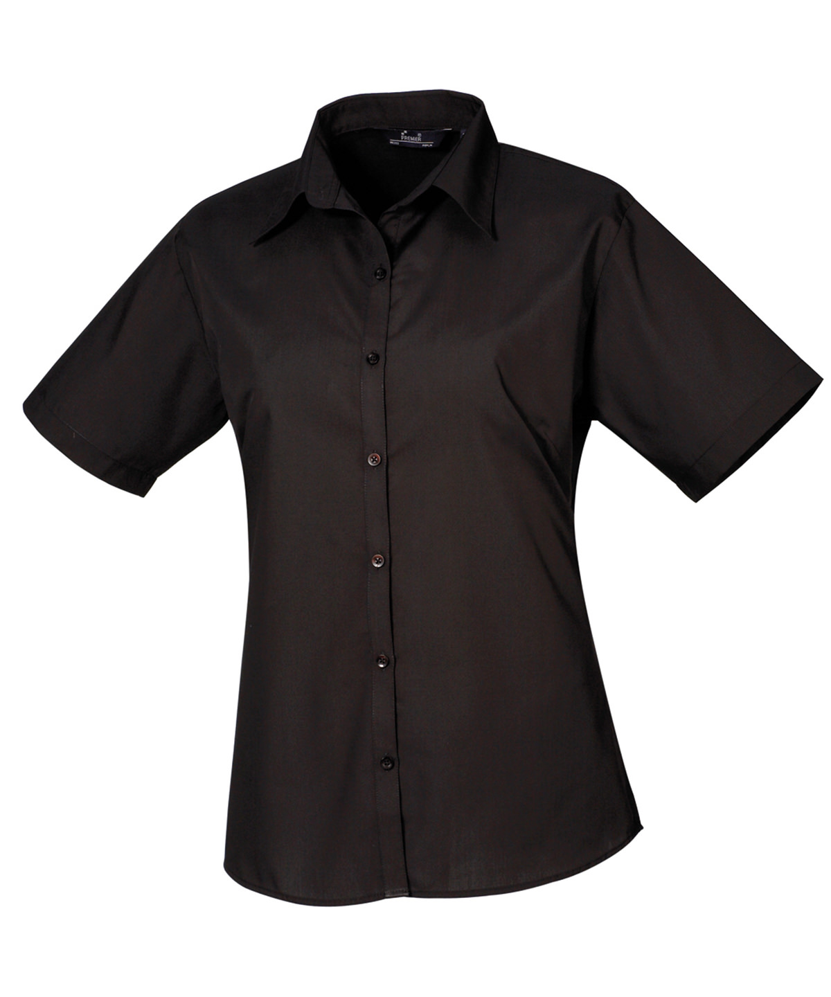 PR302 Women’s short sleeve poplin blouse Black
