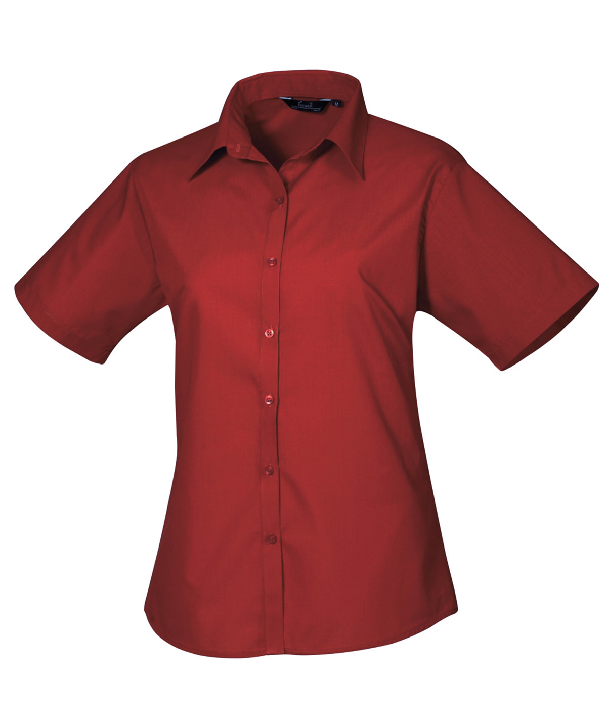 PR302 Women’s short sleeve poplin blouse Red PR302 Women’s short sleeve poplin blouse Red