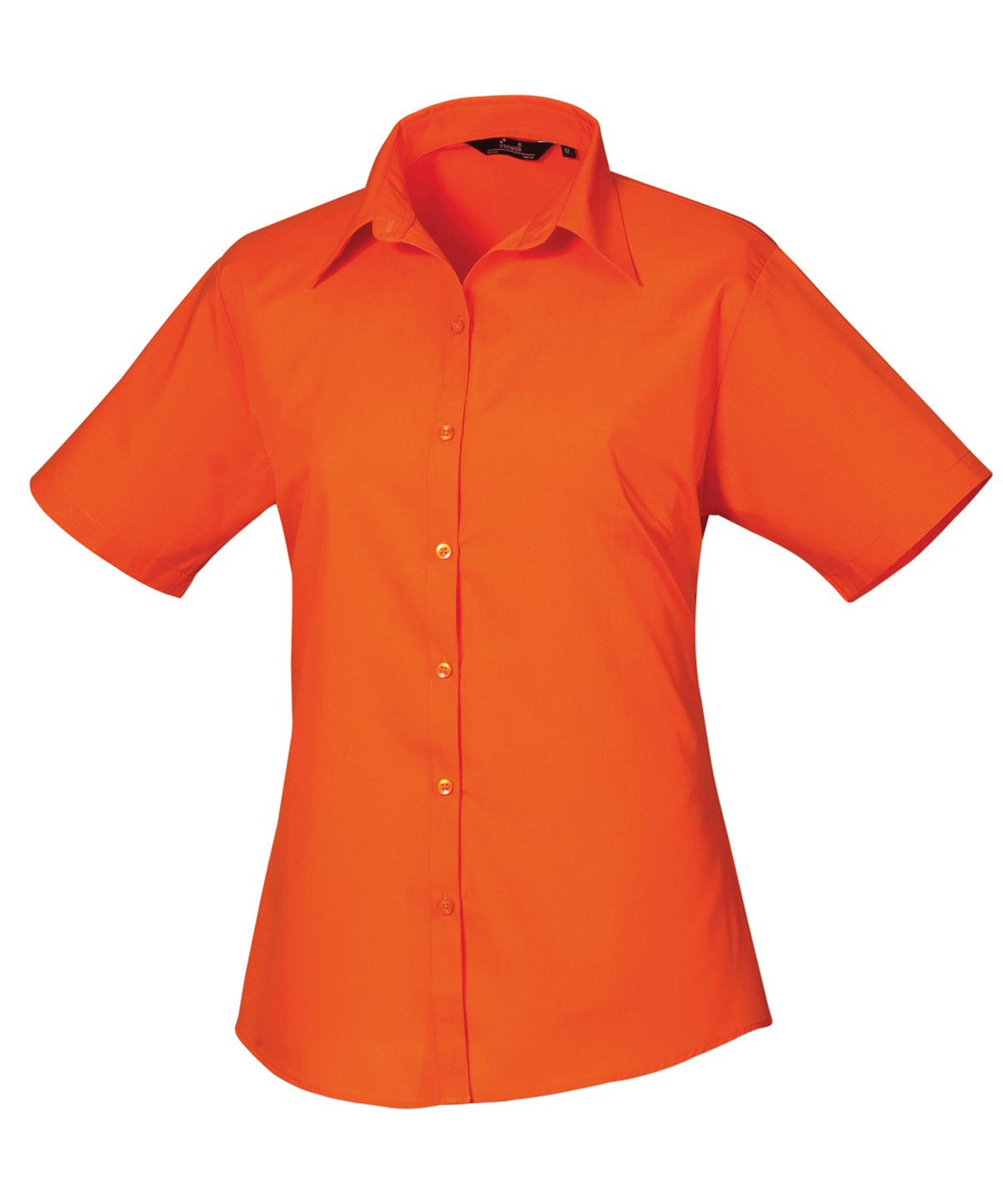 PR302 Women’s short sleeve poplin blouse Orange PR302 Women’s short sleeve poplin blouse Orange