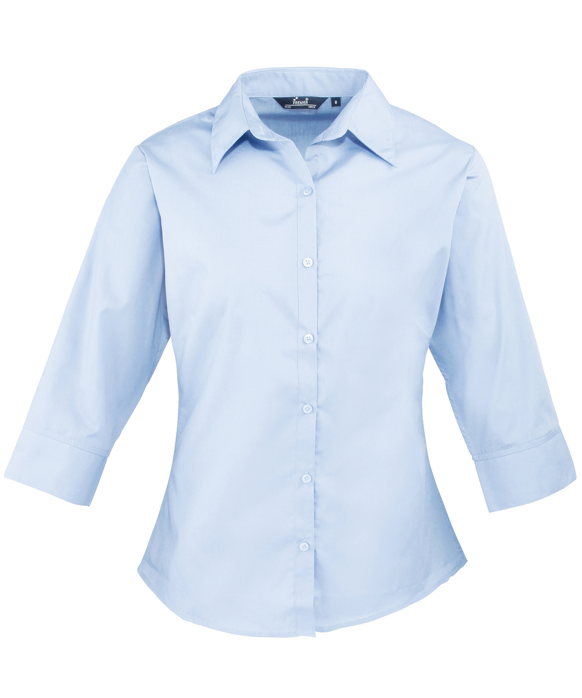 PR305 Women’s ¾ sleeve poplin blouse Blue PR305 Women’s ¾ sleeve poplin blouse Blue