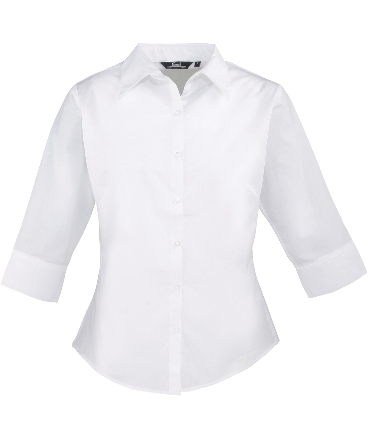 PR305 Women’s ¾ sleeve poplin blouse White
